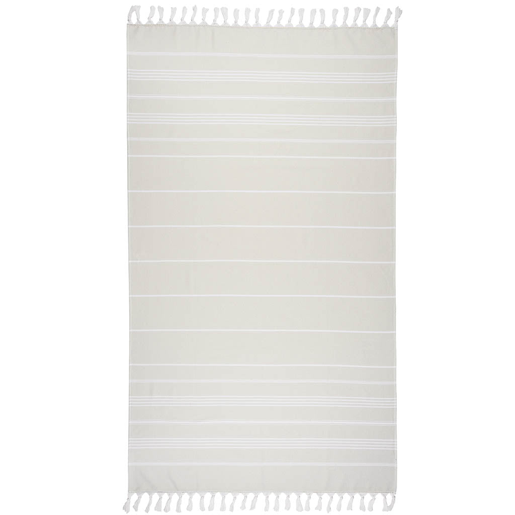 Double Stripe Beach Towel - White/Black