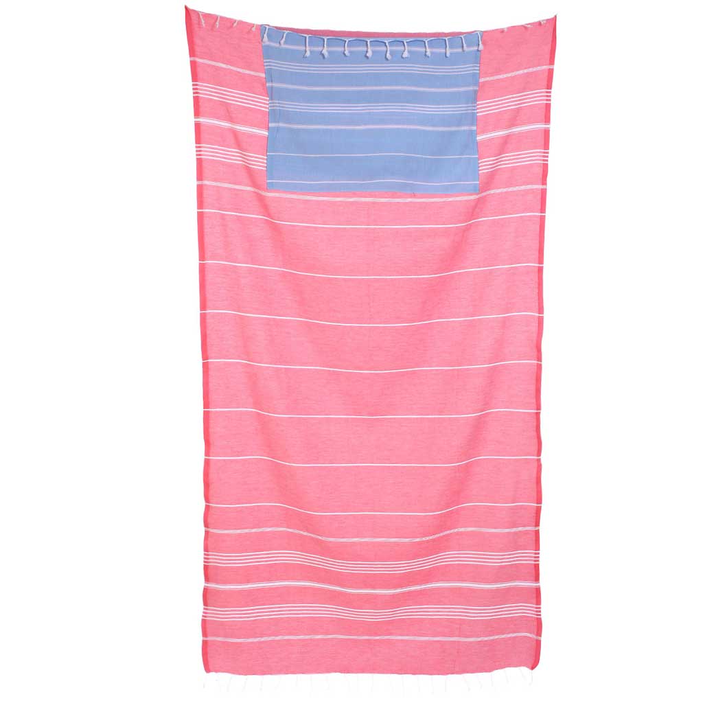 custom beach bag towel pestemal 100% Turkish cotton convertible Peshtemal