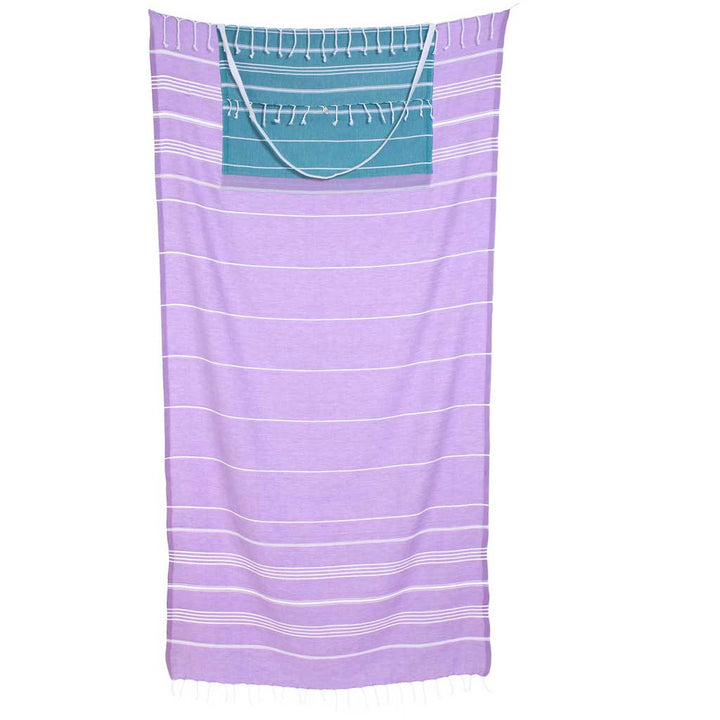 Turkish Beach Bath Towels Quick Dry Wholesale Peshtemal 100% Organic Cotton Pestemal Convertible Bag