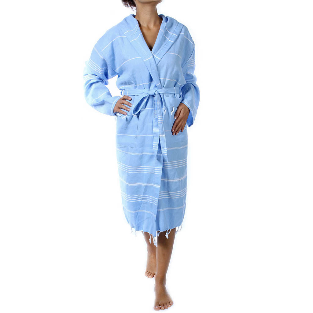 Men's women's Unisex bathrobes 100% Turkish cotton super absorbent quick dry light weight custom logo embroidered peshtemal changing robe