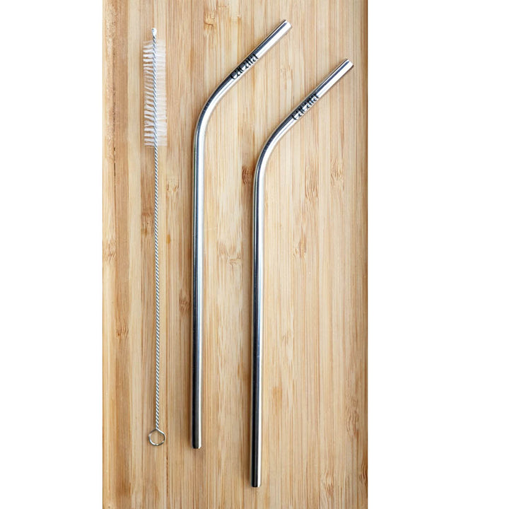 Reusable Stainless Steel Silver Bent Metal Straw