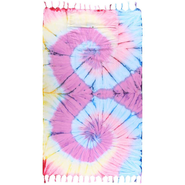 Custom Turkish Beach Towel tie dye sand free lightweight super absorbent bath towel sets convertible beach bag Peshtemal dual features customized embroidery logo