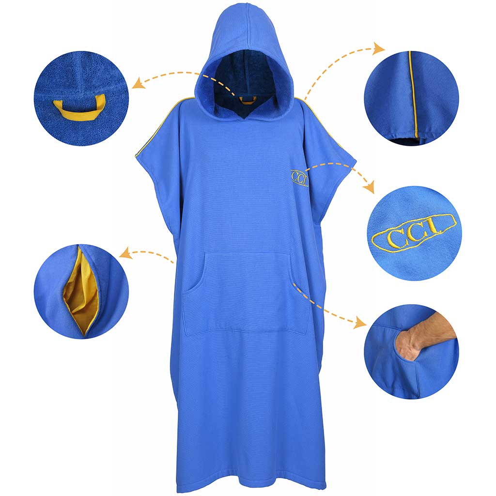 Pestemal Hooded Bathrobes Beach Poncho Unisex Double Face Cotton Terry Cloth Robe with Pockets One Size Fit All