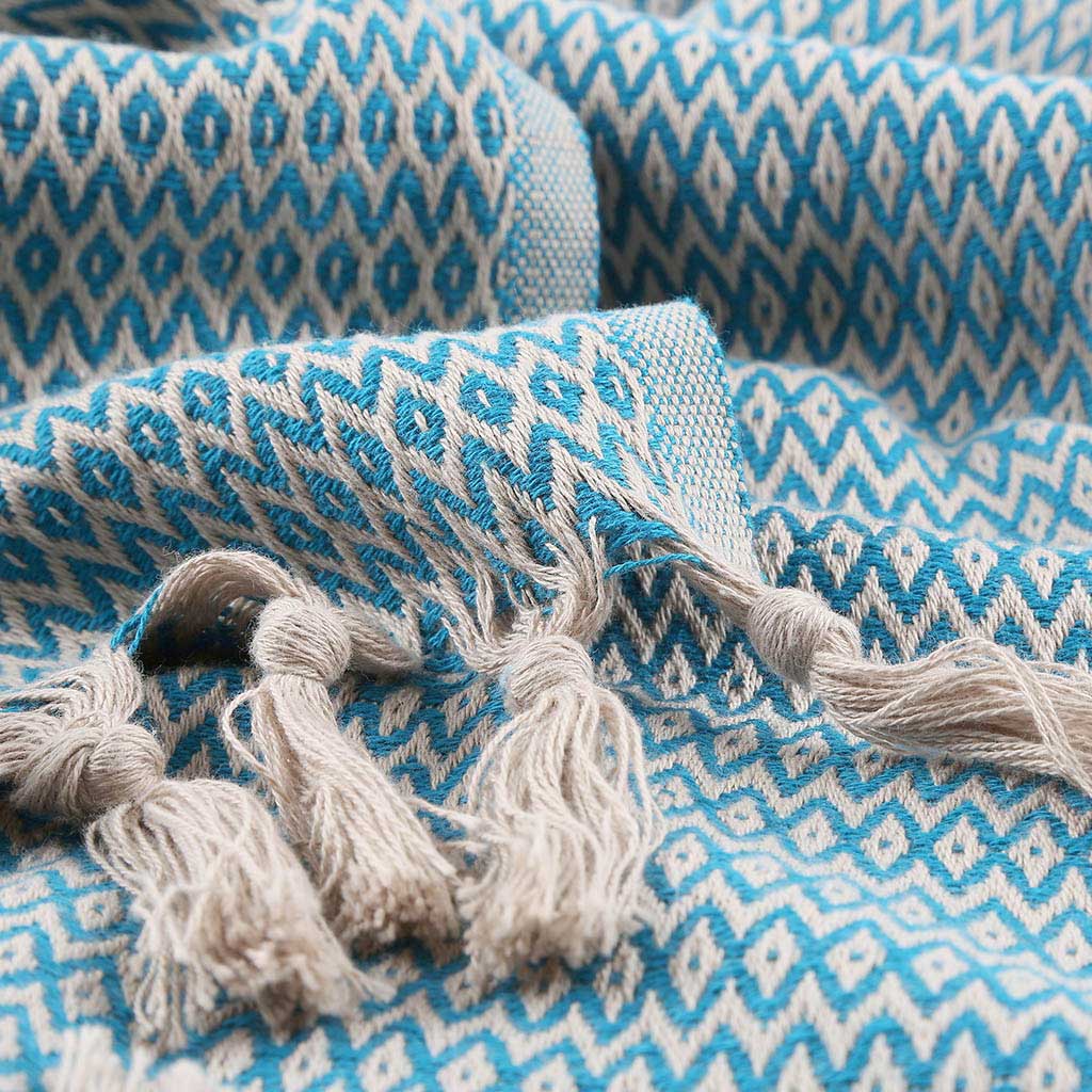 Wholesale custom throw blankets 100% Turkish cotton cozy comfy throws for bed sofa home decor beach picnic lightweight