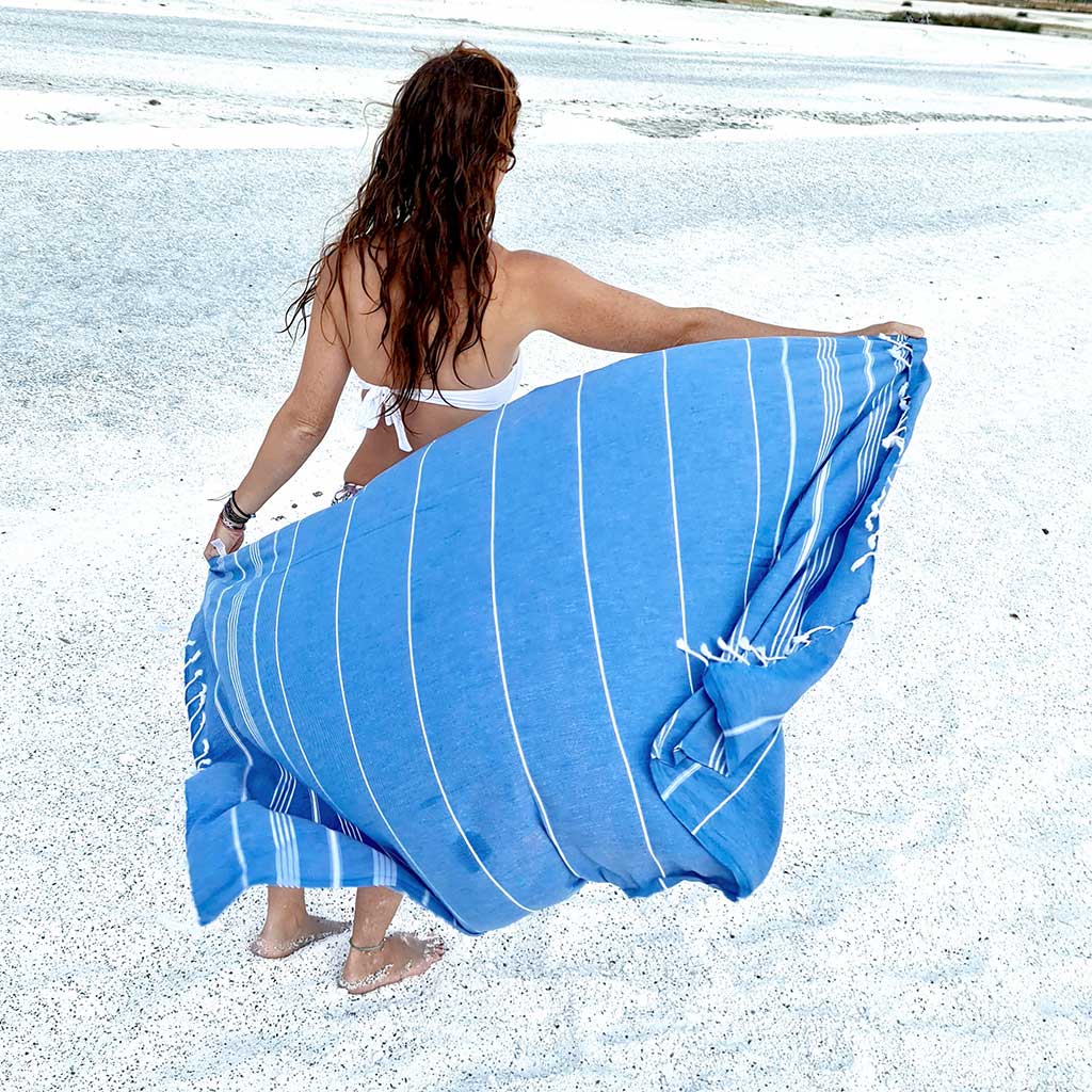 Wholesale Custom Turkish beach towels 100% cotton bath towel sets lightweight absorbent sand free quick drying Peshtemal