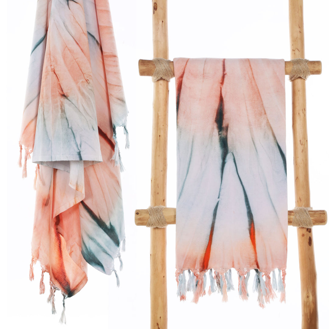 Organic cotton Turkish beach towels Tie dye bath towel Peshtemal Joy series gym pool hammam Orange pestema