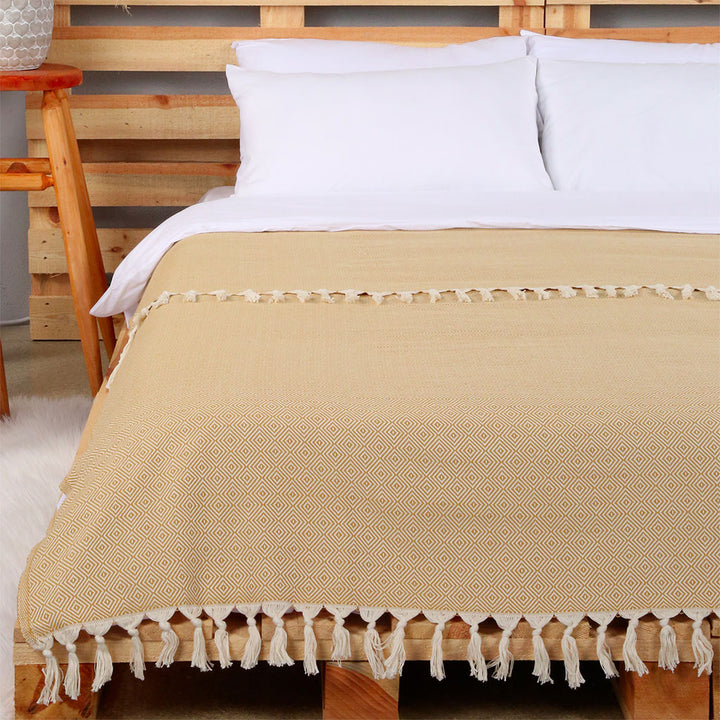 Wholesale Turkish throw decorative home decor peshtemal blanket organic cotton high quality custom embroidery X Large