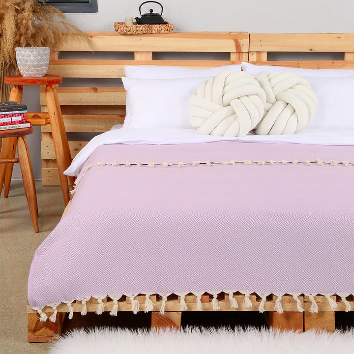 Wholesale Turkish throw decorative home decor peshtemal blanket organic cotton high quality custom embroidery