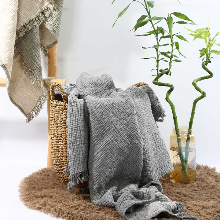 Muslin cotton throw blankets peshtemal towel home hotel outdoor picnic beach blanket throws