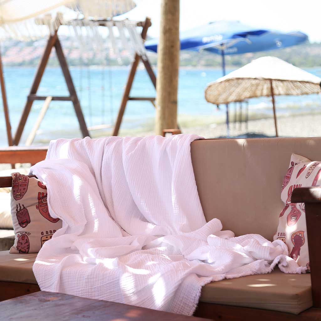 Muslin cotton throw blankets peshtemal towel home hotel outdoor picnic beach blanket throws